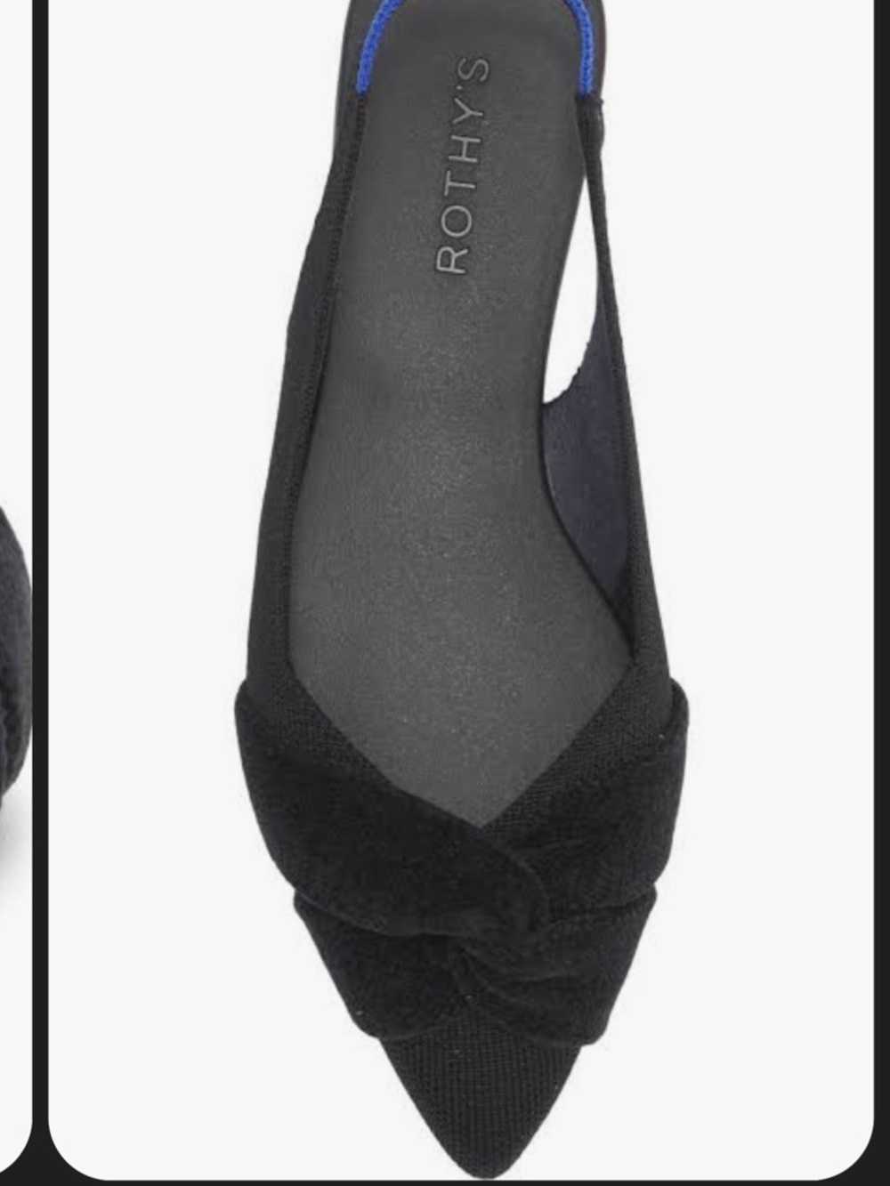 Rothy's Black Twisted Point Slingback Flat